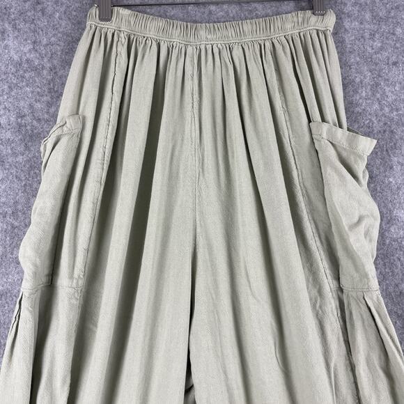 Free People Quinn Pants Womens Small Sage Green Harem Slouchy Wide Leg Boho - Picture 10 of 16